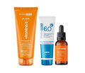 Kit Serum Clareador Protetor Facial Gel Anti-Idade Vitamina C Hidrata Clareamento Firmeza